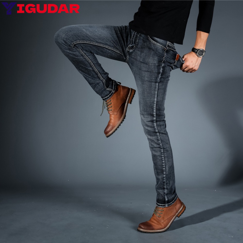 Fashion Minimalist Stretch Jea - Streetwear Brand Jeans avaliação e preço