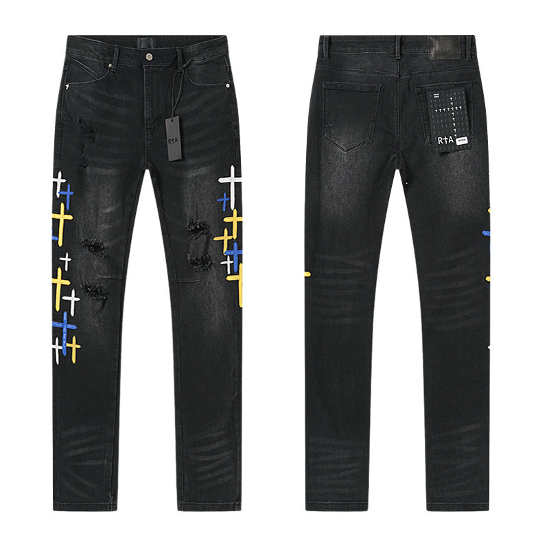 RTA Brand Men's Slim Fit Paint - Streetwear Brand Jeans avaliação e preço