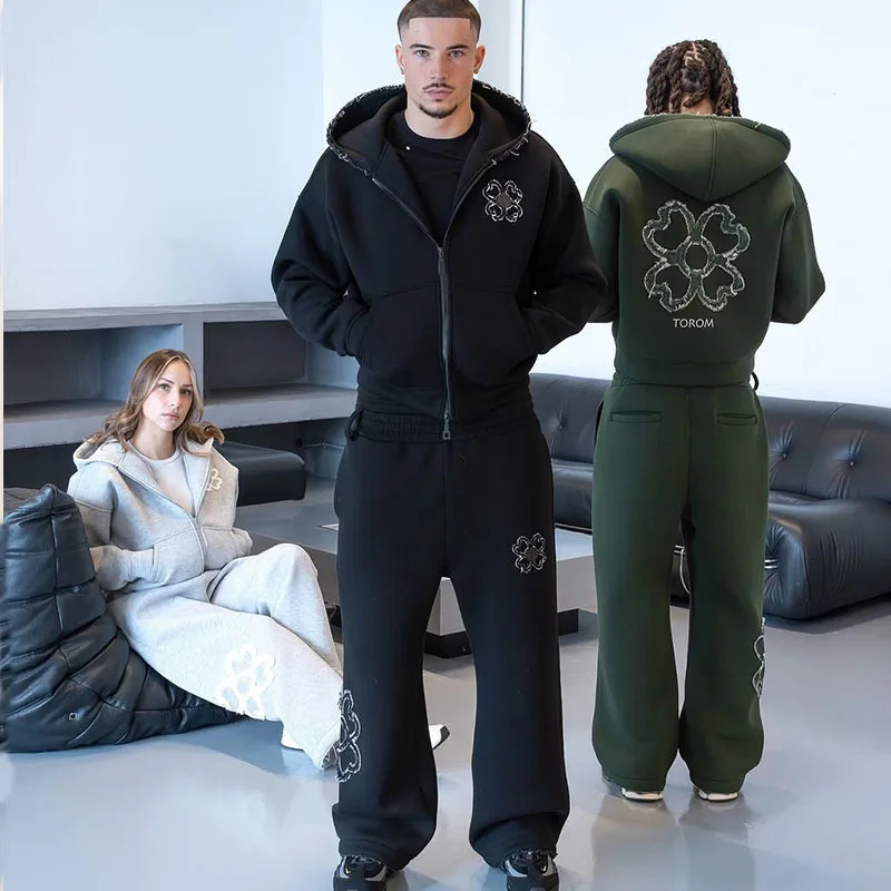 Spring Autumn Oversized 4 Leaf - Streetwear Zipper avaliação e preço