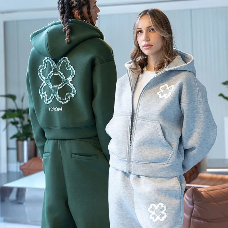 Spring Autumn Oversized 4 Leaf - Streetwear Zipper avaliação e preço