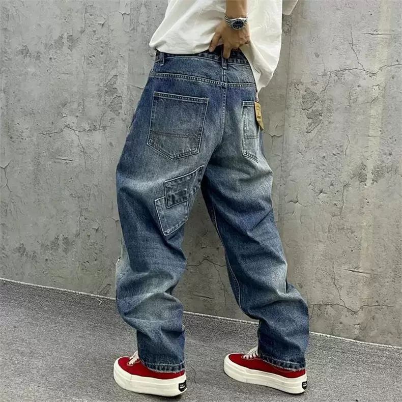 Brand Splicing Jeans Autumn Fa - Streetwear Brand Jeans avaliação e preço