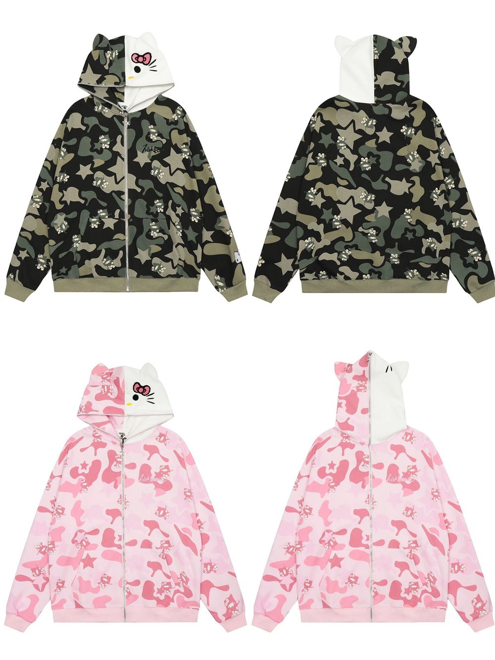 Casual Ins Sanrio Hello Kitty  - Streetwear Zipper avaliação e preço