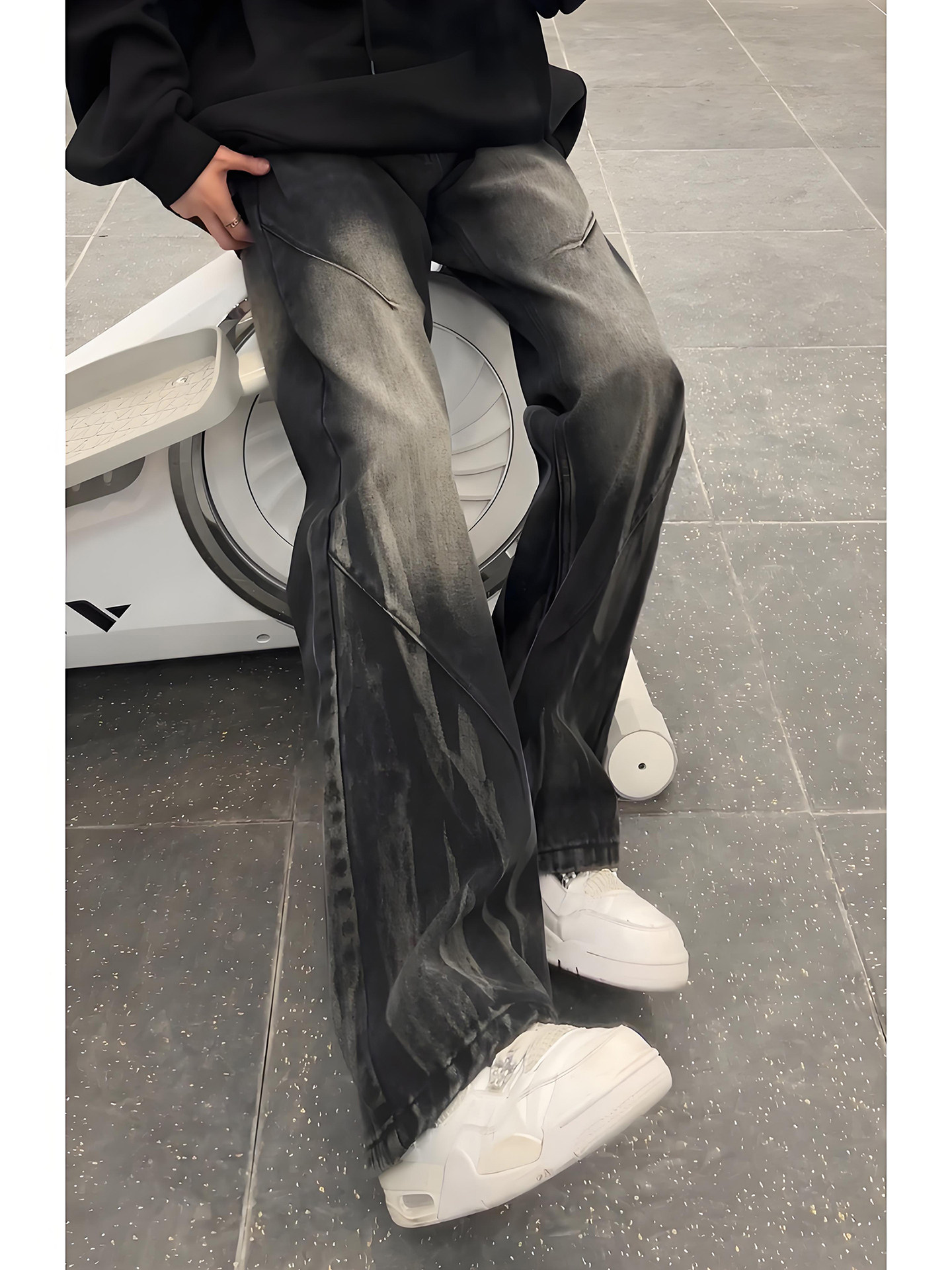 Washed Tie Dye Flared Men's Je - Streetwear Brand Jeans avaliação e preço
