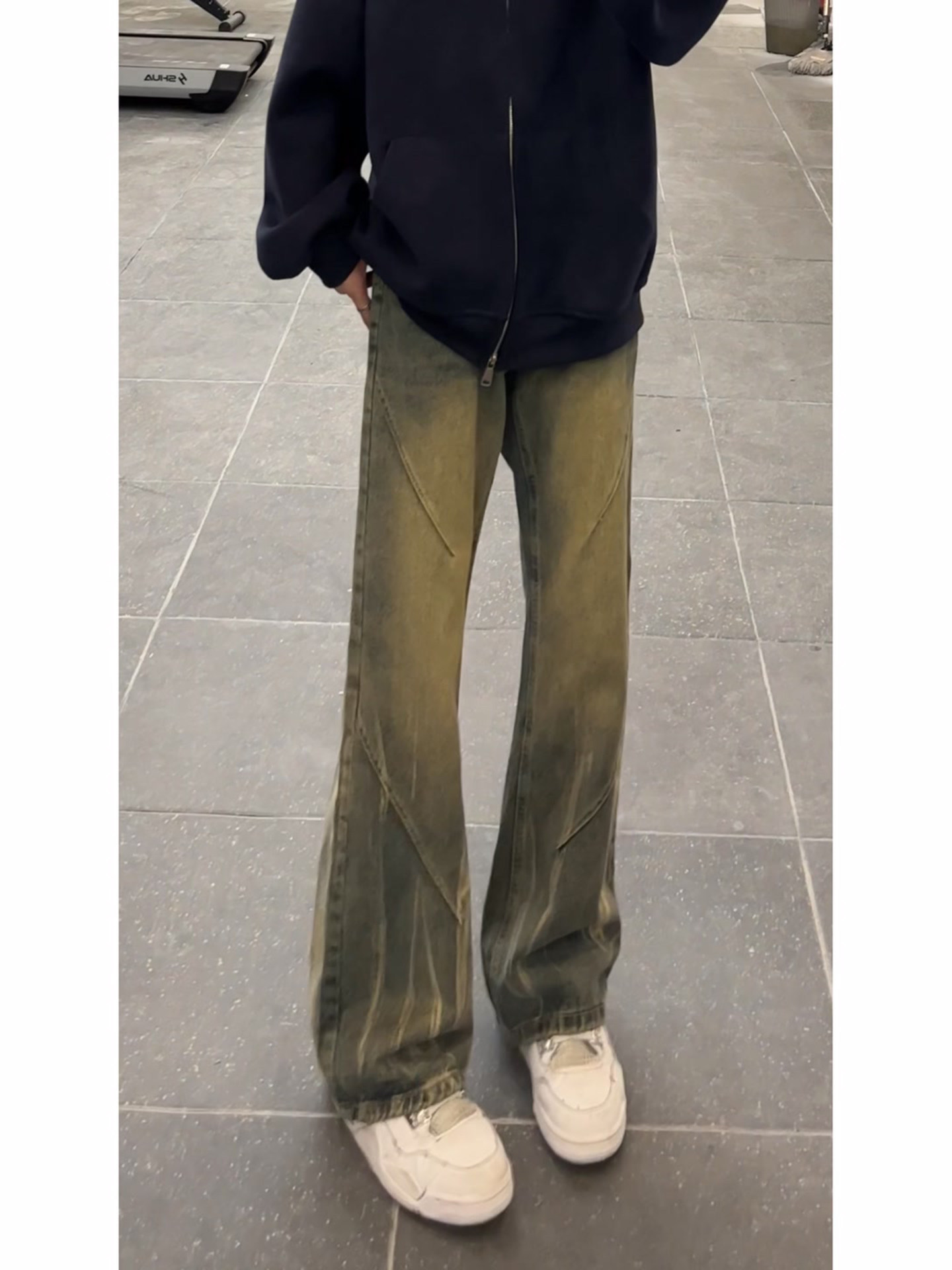 Washed Tie Dye Flared Men's Je - Streetwear Brand Jeans avaliação e preço