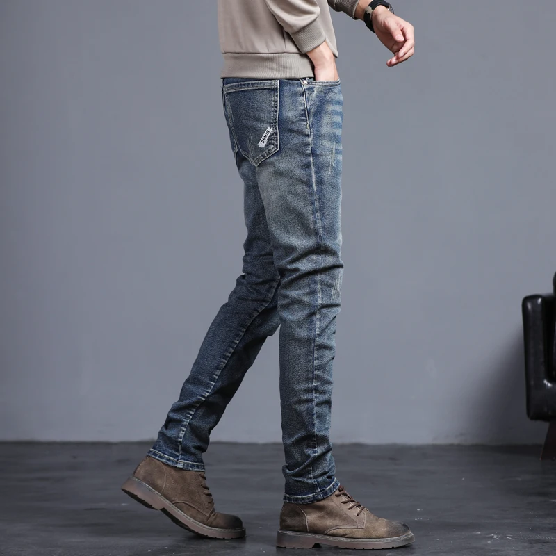 Men's Fashion Vintage Jeans Au - Streetwear Brand Jeans avaliação e preço