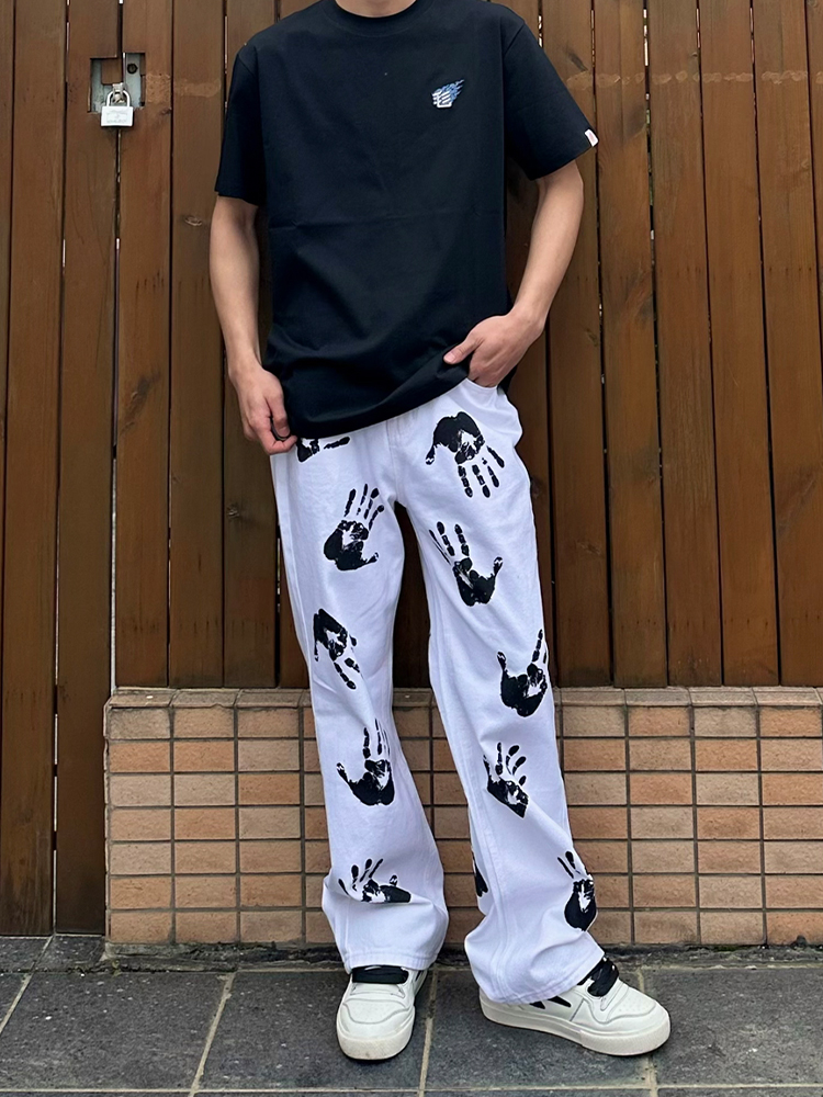 American High Street Palm Prin - Streetwear Brand Jeans avaliação e preço