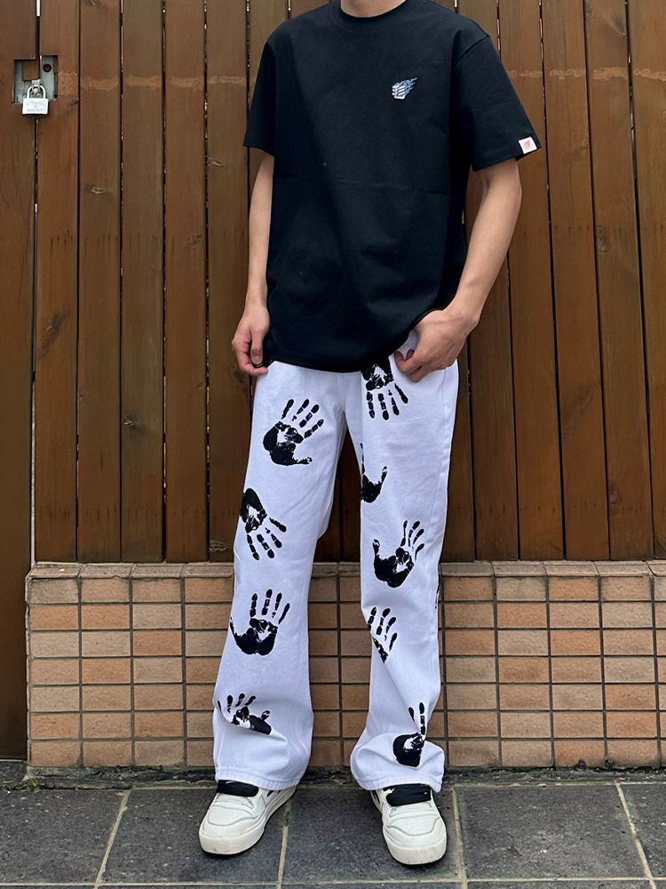 American High Street Palm Prin - Streetwear Brand Jeans avaliação e preço